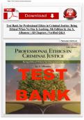 Test Bank For Professional Ethics in Criminal Justice Being Ethical When No One is Looking&comma; 5th Edition by Jay S&period; Albanese 2025 Chapter 1-10