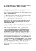 MHA 705 EXAM PREP 4 QUESTIONS WITH VERIFIED ACCURATE ANSWERS LATEST UPDATED