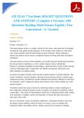 ATI TEAS 7 Test Bank 2026&sol;2027 QUESTIONS AND ANSWERS &vert; Complete 4 Versions &vert; 680 Questions Reading Math Science English &vert; Pass Guaranteed - A&plus; Graded