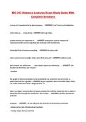 BIO 212 Distance Lectures Exam Study Guide With Complete Solutions 