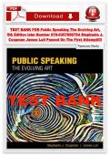 Test Bank for Public Speaking&colon; The Evolving Art&comma; 5th Edition by Stephanie J&period; Coopman and James Lull Chapters 1-17