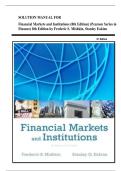 SOLUTION MANUAL FOR  Financial Markets and Institutions &lpar;8th Edition&rpar; &lpar;Pearson Series in Finance&rpar; 8th Edition by Frederic S&period; Mishkin&comma; Stanley Eakins 