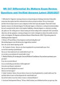 NR 547 &ndash; Differential Diagnosis Midterm Exam Review&comma; 2026&sol;2027 &ndash; Questions with Verified Answers