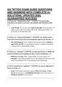 GA TATTOO EXAM GUIDE QUESTIONS AND ANSWERS WITH COMPLETE A&plus; SOLUTIONS&comma; UPDATED 2026&comma; GUARANTEED SUCCESS