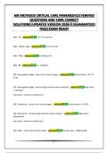 AIR METHODS CRITICAL CARE EXAM BUNDLE&vert;VERIFIED QUESTIONS AND 100&percnt; CORRECT SOLUTIONS&vert;UPDATED VERSION 2026&excl;&excl;&excl;&vert;GUARANTEED PASS&vert;EXAM READY