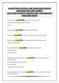AIR METHODS CRITICAL CARE EXAM 2026&vert;VERIFIED QUESTIONS AND 100&percnt; CORRECT SOLUTIONS&vert;UPDATED VERSION 2026&excl;&excl;&excl;&vert;GUARANTEED PASS&vert;EXAM READY