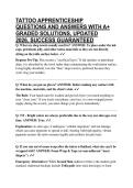 TATTOO APPRENTICESHIP QUESTIONS AND ANSWERS WITH A&plus; GRADED SOLUTIONS&comma; UPDATED 2026&comma; SUCCESS GUARANTEED 