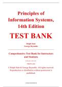 Test Bank &ndash; Principles of Information Systems&comma; 14th Edition &ndash; Ralph Stair&comma; George Reynolds &ndash; ISBN 9780357112410 &lpar;All Chapters Covered 1&ndash;13&rpar;