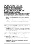 TATTOO LICENSE TEST NYC QUESTIONS AND ANSWERS&comma; UPDATED 2026&comma; COMPLETE SOLUTIONS&comma; GUARANTEED A&plus;&comma; SUCCESSFUL GRADING