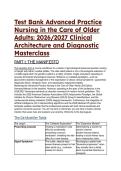 Geriatric Nursing & NR 601 Exam Prep Test Bank&colon; Kennedy-Malone 3rd Ed &lpar;2026-2027 Latest Updates&rpar;