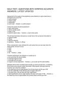 NCLE TEST QUESTIONS WITH VERIFIED ACCURATE ANSWERS LATEST UPDATED