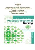 Test Bank for Contemporary Practical&sol;Vocational Nursing&comma; 9th Edition by Corinne Kurzen & Anna LaVon Barrett &vert; Complete Chapters 1-16 &vert; New Version &vert; Graded A&plus;