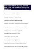 Wisconsin Health Exam questions with 100&percnt; correct answers rated A&plus; 2025&sol;2026