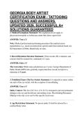 GEORGIA BODY ARTIST CERTIFICATION EXAM - TATTOOING QUESTIONS AND ANSWERS&comma; UPDATED 2026&comma; SUCCESSFUL A&plus; SOLUTIONS GUARANTEED