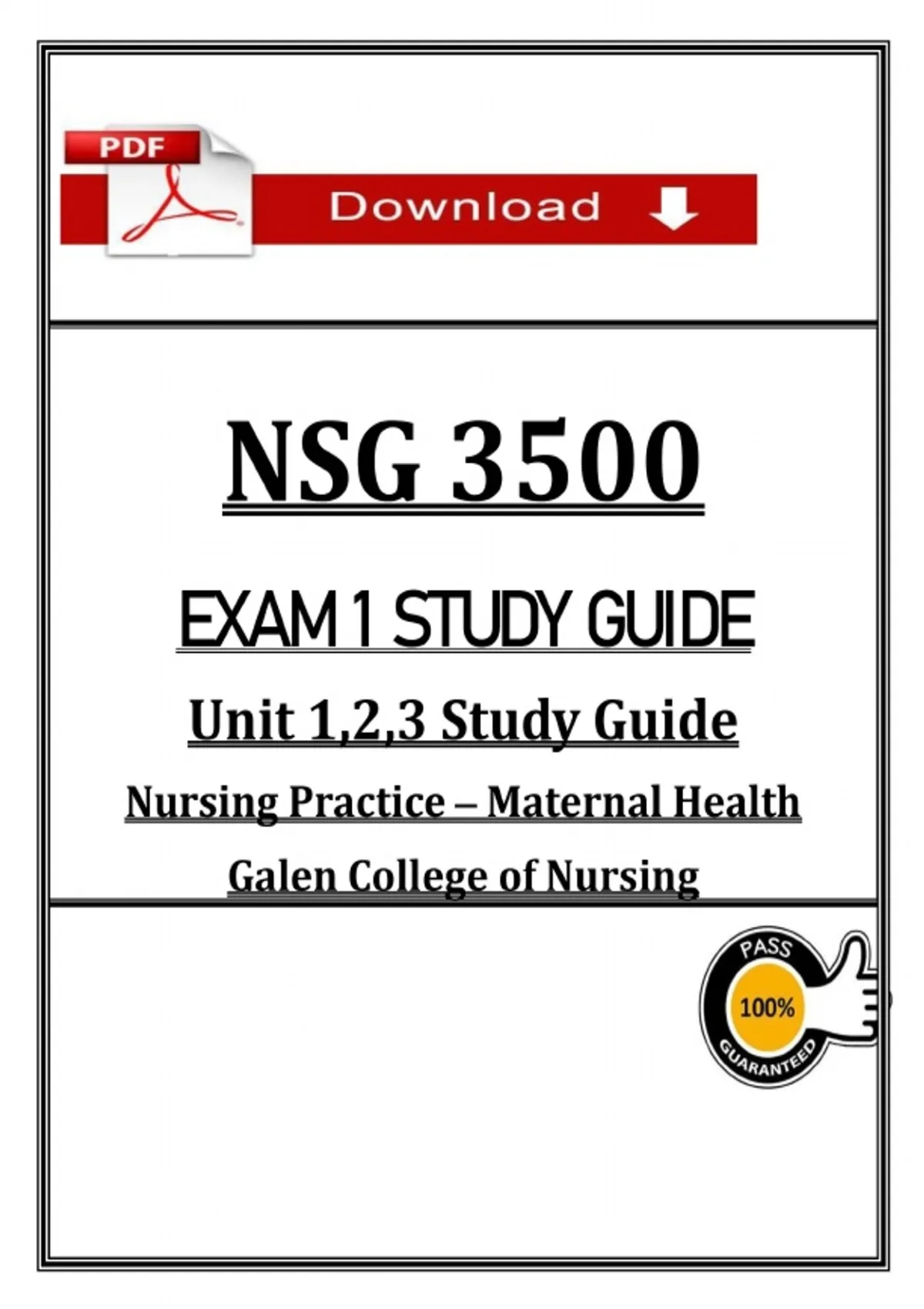 NSG 3500 Exam 1 | Maternal Health | (2026 / 2027) Study Guide PDF ...