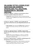 OKLAHOMA TATTOO LICENSE STUDY QUESTIONS AND ANSWERS&comma; UPDATED 2026&comma; FULL SOLUTIONS&comma; GUARANTEED A&plus;&comma; SUCCESS CERTIFIED
