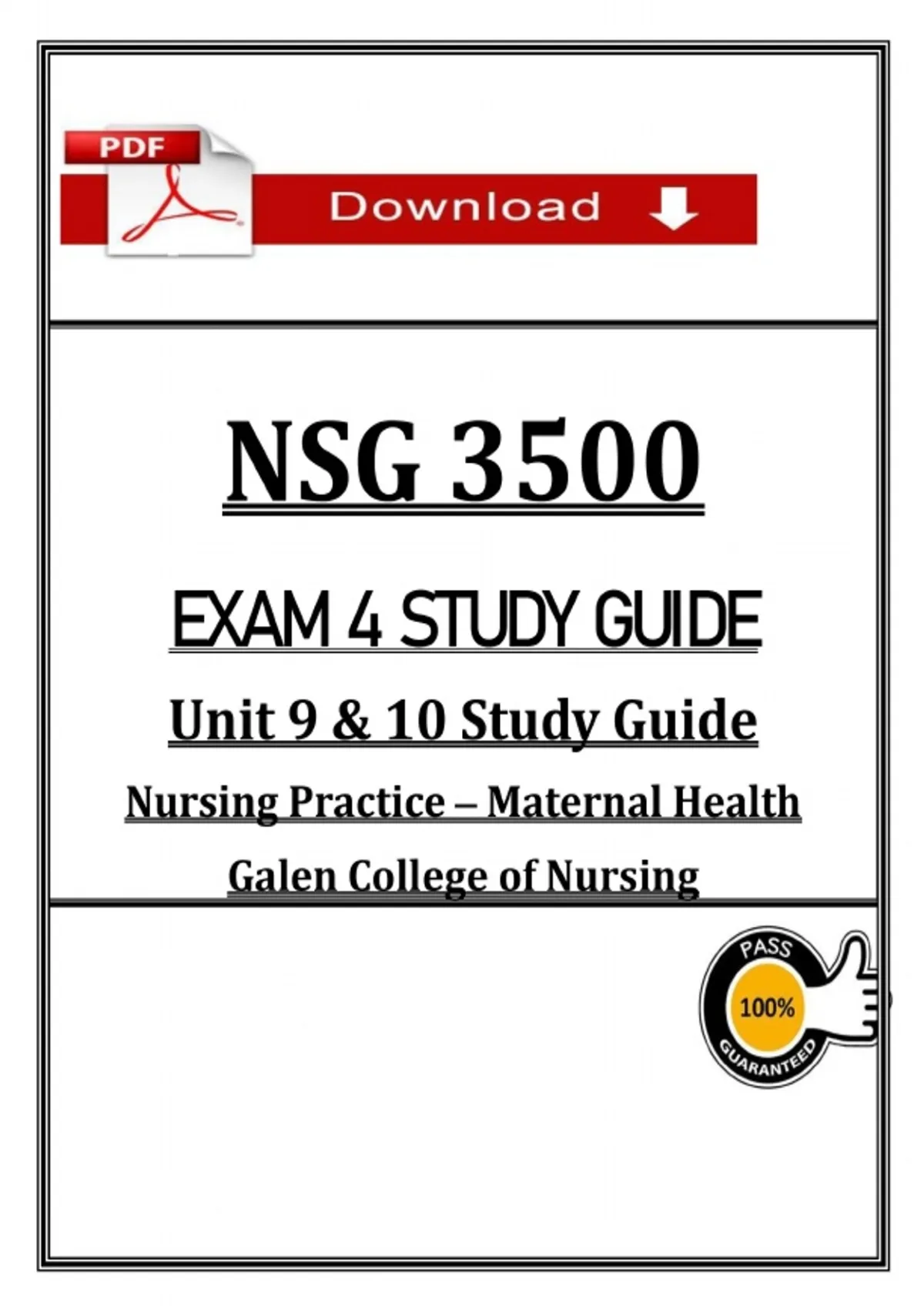 NSG 3500 Exam 4 Study Guide | Maternal Health | (2026 / 2027) PDF ...
