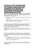 GA HEALTH DEP EXAM REVIEW &lpar;TATTOOING&rpar; QUESTIONS AND ANSWERS WITH GRADED A&plus; SOLUTIONS&comma; UPDATED 2026&comma; GUARANTEED SUCCESS