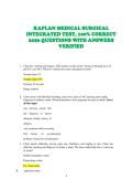 KAPLAN MEDICAL SURGICAL INTEGRATED TEST&comma; 100&percnt; CORRECT 2026 QUESTIONS WITH ANSWERS VERIFIED 