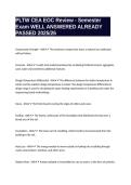 PLTW CEA EOC Review - Semester Exam WELL ANSWERED ALREADY PASSED 2025&sol;26