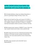 NAPSR CERTIFICATION EXAM PAPER 2026 QUESTIONS WITH SOLUTIONS GRADED A&plus;