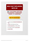 WGU D467 EXPLORING DATA OA 120&plus; &lpar;Latest Syllabus 2025-2026&rpar; Exam Questions   Verified Model Answers   A&plus; Graded Bank