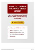 WGU C214 Concepts Only Multi Choice Version 220&plus; &lpar;2025-2026 Updated&rpar; Solved Exams &plus; 100&percnt; Verified Solutions   Complete Q&A