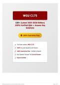 WGU C175 120&plus; &lpar;Latest 2025-2026 Edition&rpar; 100&percnt; Verified Q&A &plus; Answer Key Solutions