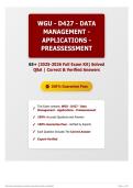 WGU - D427 - Data Management - Applications - PreAssessment 65&plus; &lpar;2025-2026 Full Exam Kit&rpar; Solved Q&A   Correct & Verified Answers