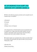 NC LIFE INSURANCE EXAM SCRIPT 2026 QUESTIONS WITH ANSWERS GRADED A&plus;