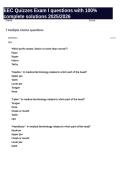 EEC Quizzes Exam I questions with 100&percnt; complete solutions 2025&sol;2026