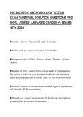 RSC MCB2010 MICROBIOLOGY ACTUAL EXAM PAPER FULL SOLUTION QUESTIONS AND 100&percnt; VERIFIED ANSWERS GRADED A&plus; BRAND NEW 2026