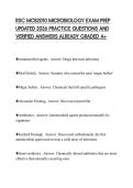 RSC MCB2010 MICROBIOLOGY EXAM PREP UPDATED 2026 PRACTICE QUESTIONS AND VERIFIED ANSWERS ALREADY GRADED A&plus;