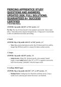 PIERCING APPRENTICE STUDY QUESTIONS AND ANSWERS&comma; UPDATED 2026&comma; FULL SOLUTIONS&comma; GUARANTEED A&plus;&comma; SUCCESS CERTIFIED