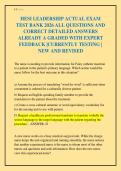 HESI LEADERSHIP ACTUAL EXAM TEST BANK 2026 ALL QUESTIONS AND CORRECT DETAILED ANSWERS ALREADY A GRADED WITH EXPERT FEEDBACK &vert;CURRENTLY TESTING &vert; NEW AND REVISED