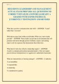 HESI HINTS LEADERSHIP AND MANAGEMENT ACTUAL EXAM PREP 2026 ALL QUESTIONS ND CORRECT DETAILED ANSWERS &vert;ALREADY A GRADED WITH EXPER FEEDBACK &vert;CURRENTLY TESTING&vert;NEW AND REVISED