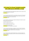 ATI Critical Care Dosage Calculations Mastery 2025&ndash;2026 &mdash; A&plus; Nursing PrepATI Critical Care &ndash; Dosage Calculations &ndash;  Practice Questions with Verified Answers