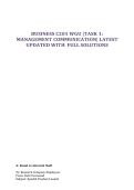 BUSINESS C201 WGU &vert;TASK 1&colon; MANAGEMENT COMMUNICATION&vert; LATEST UPDATED WITH  FULL SOLUTIONS