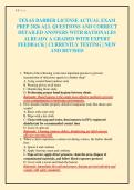 TEXAS BARBER LICENSE ACTUAL EXAM PREP 2026 ALL QUESTIONS AND CORRECT DETAILED ANSWERS WITH RATIONALES ALREADY A GRADED WITH EXPERT FEEDBACK &vert; CURRENTLY TESTING &vert; NEW AND REVISED