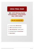 OSHA final exam 200&plus; &lpar;2025-2026 Exam Bundle&rpar; Solved Questions   Correct Answer Keys   100&percnt; Verified