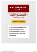 Nurs 6202 Adults 2 Exam 1 75&plus; &lpar;2025-2026 A&plus; Verified&rpar; Exam Questions   Verified Solutions   Correct Answer Keys