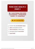 Nurs 6202 Adults 2 Exam 2 90&plus; &lpar;Latest Syllabus 2025-2026&rpar; Exam Questions   Verified Model Answers   A&plus; Graded Bank