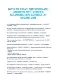 NURS 312 EXAM 1 QUESTIONS AND ANSWERS WITH VERIFIED SOLUTIONS 100&period;docx