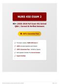 NURS 450 Exam 2 40&plus; &lpar;2025-2026 Full Exam Kit&rpar; Solved Q&A   Correct & Verified Answers