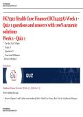 HCA312 &vert; Health Care Finance &vert; &lpar;HCI2425A&rpar; Week 1 - Quiz 1  &vert;questions and answers with 100&percnt; accurate solutions