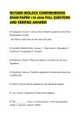 RUTGERS BIOLOGY COMPREHENSIVE EXAM PAPER 1 115 2026 FULL QUESTIONS AND VERIFIED ANSWERS