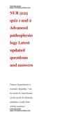 NUR 3125  quiz 1 and 2 Advanced pathophysiology Latest updated questions and answers