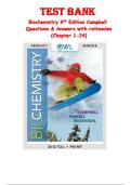 Biochemistry 9th Edition Test Bank &ndash; Chapters 1&ndash;24 Questions with Answers &vert; Campbell&comma; Farrell & McDougal