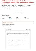 NUR 400 Understanding Qualitative Research Designs&colon; Quiz Insights Latest questions and answers 2026
