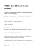OM 300 &ndash; Exam 2 Review &lpar;Instructor&colon; Northam&rpar;